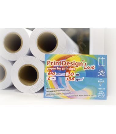 Бумага для плоттеров Папір рулонний PrintDesign Premium 135g (0,610*30м)