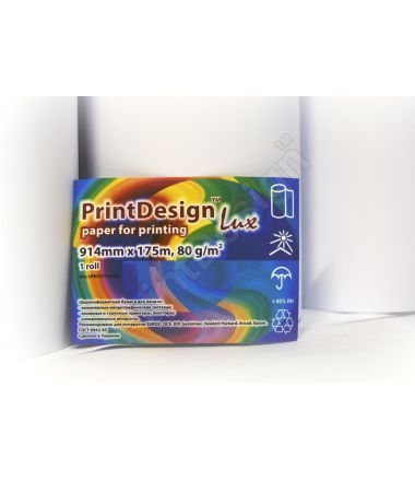 Бумага для инженерных машин Папір рулонний PrintDesign Lux 914x175,80г (Україна)