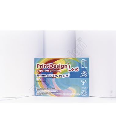 Бумага для инженерных машин Папір рулонний PrintDesign Lux 594x175,80г (Україна)