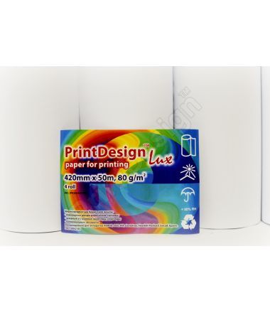 Бумага для плоттеров Папір рулонний PrintDesign Lux 420x50,80г (Україна)