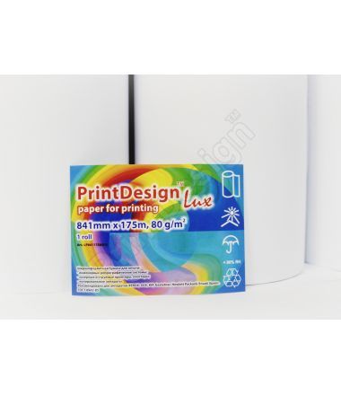 Папір для інженерних машин Бумага рулонная PrintDesign Lux 841x175,80г (Украина)
