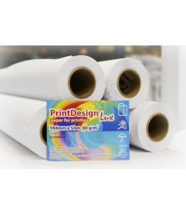 Бумага для плоттеров Папір рулонний PrintDesign Lux 594x50,80г (Україна)