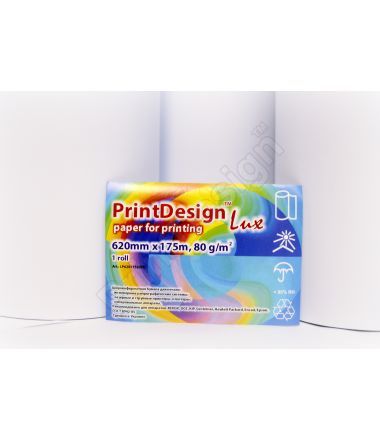 Бумага для инженерных машин Папір рулонний PrintDesign Lux 620x175,80г (Україна)